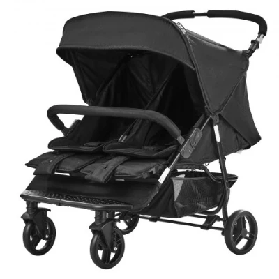 Image de VEVOR Poussette double pliable côte à légère pour jumeaux tout petit noir