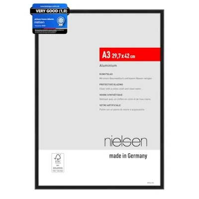 Afbeelding van nielsen Atlanta Aluminium lijst , 29,7 x 42 cm (A3), mat zwart