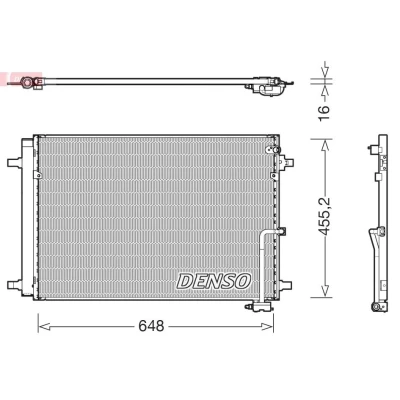 Afbeelding van DENSO DCN02042 Condensor Airco Met droger 648x440x16 R 134a 648 AUDI: A8 D4