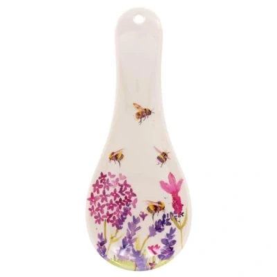 Afbeelding van Lesser &amp; Pavey Jennifer Rose Gallery lepelsteun lavendel en bijen voor keuken thuis Mooie Britse lepelhouder keukenaccessoires Duurzame