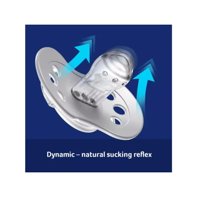 Afbeelding van Difrax Fopspeen Dynamic 6 18 Mnd Harmony Light Grey/Dark Grey