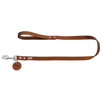 Afbeelding van Hunter Looplijn Leder Cognac Hondenriem 110x1.6 cm