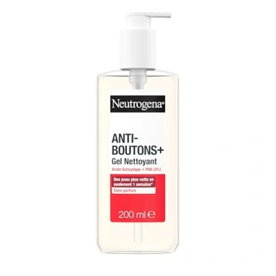 Afbeelding van Neutrogena Anti puistjes reinigingsgel + salicylzuur 2% PHA (200 ml) gezichtsverzorging tegen puistjes, niet comedogeen en vetvrij gezichtsreiniger voor acne gevoelige huid zonder parfum