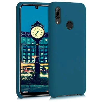 Afbeelding van kwmobile telefoonhoesje geschikt voor Huawei P Smart (2019) Hoesje met siliconen coating Smartphone case in mat petrol