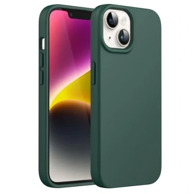 Afbeelding van JETech Siliconen beschermhoes voor iPhone 14 6,1 inch (16,1 cm), rondom bescherming met zijdeachtig handvat, zachte binnenvoering van microvezel, stootvast (zwart)