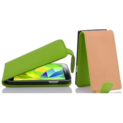 Afbeelding van Cadorabo Hoesje geschikt voor Samsung Galaxy S5 MINI / DUOS in APPEL GROEN Beschermhoes flip design Case Cover van getextureerd imitatieleer