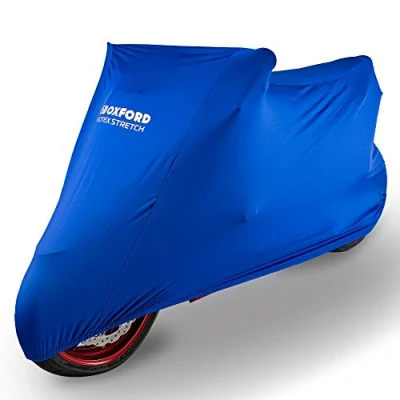 Afbeelding van OXFORD Protex Premium elastische beschermhoes voor motorfiets, gebruik binnenshuis, maat XL, blauw