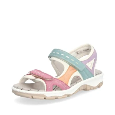Afbeelding van Rieker Outdoorsandalen, Dames, Maat: 36, Bunt Hoogwaardig imitatieleer