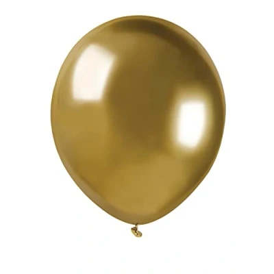 Image de Ciao Lot de 100 ballons métalliques en latex naturel qualité supérieure A50 (Ø 13 cm / 5 &#039;&#039;), or métallisé