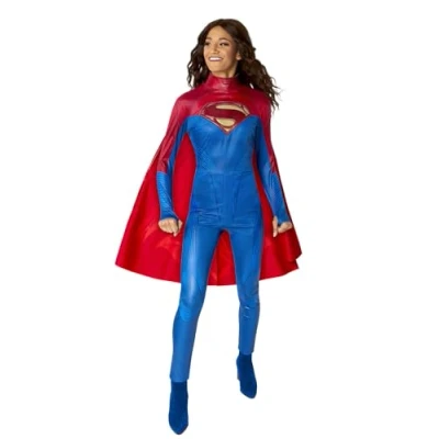 Afbeelding van Rubies Supergirl Deluxe kostuum voor meisjes, digitaal bedrukte jumpsuit en cape, officieel DC Comics carnaval, Halloween, verjaardag Kerstmis