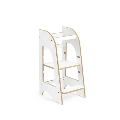 Afbeelding van Mamatoyz 07KMDF Montessoriaanse multifunctionele toren van MDF, leertoren, MDF houten met 3 hoogtes verstelbaar zonder randen afgeronde