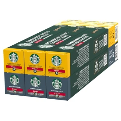 Afbeelding van STARBUCKS Explorer Variety Pack by Nespresso, koffiecapsules 6 x 10 (60 capsules) exclusief bij Amazon