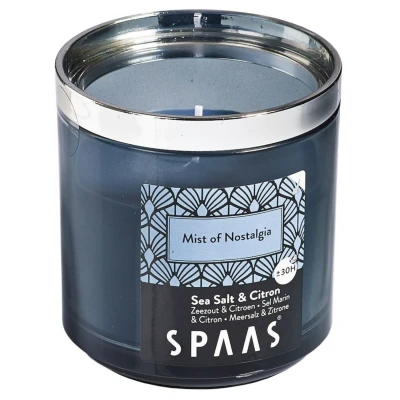 Afbeelding van Spaas Geurkaars Silver Ring Mist Of Nostalgia Branders Ø76x76 mm Marineblauw per stuk Ca. 30 H