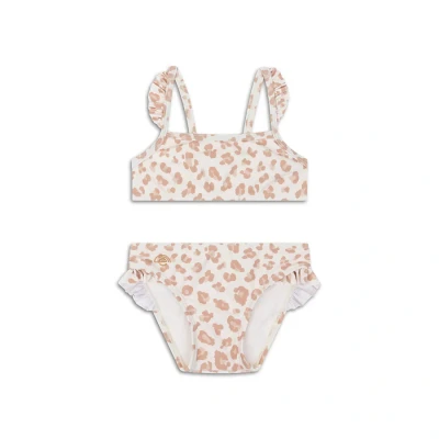 Afbeelding van Swim Essentials Beige Panterprint Meisjes UV Bikini Maat 86/92