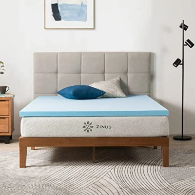 Afbeelding van Zinus matrasbeschermer, 140 x 190 cm, hoogte 5 matras van traagschuim met verkoelende gel, Oeko Tex gecertificeerd