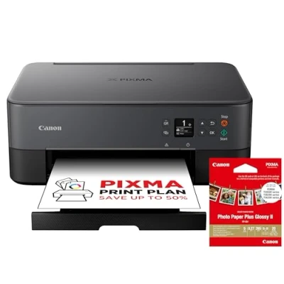 Afbeelding van Canon PIXMA TS5350i 3 in 1 multifunctionele printer, kopieerapparaat, scanner, wifi, randloze foto&#039;s, draadloos afdrukken/scannen, dubbelzijdig, Print Plan, zwart [+ 20 vellen papier