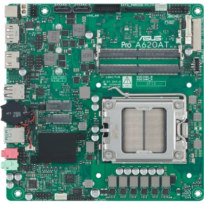Afbeelding van ASUS PRO A620AT CSM Moederbord mini ITX Socket AM5 AMD A620A chipset USB C 3.2 Gen2, Gen 2, 1 Gigabit LAN interne afbeeldingen (CPU vereist) HD Audio (8 kanaals) Corporate Stable Model (CSM)