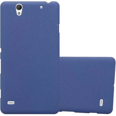 Afbeelding van Cadorabo Hoesje geschikt voor Sony Xperia C4 in FROST DONKER BLAUW Beschermhoes gemaakt van flexibel TPU silicone Case Cover