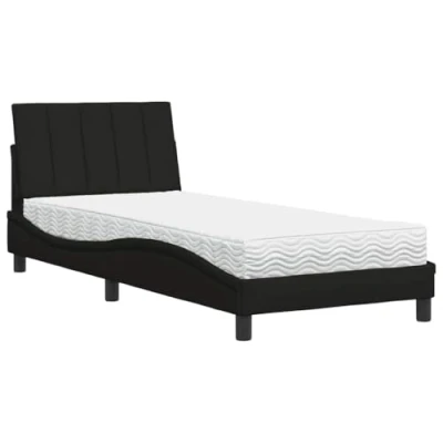 Afbeelding van vidaXL Bed met matras stof zwart 90x200 cm