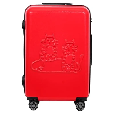 Afbeelding van Biggdesign Cats Koffer Bagage Ruimbagage met Wielen Rood Medium