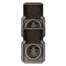 Afbeelding van Legrand Plexo Contactdoos 2V Verticaal Mechanisme Antraciet