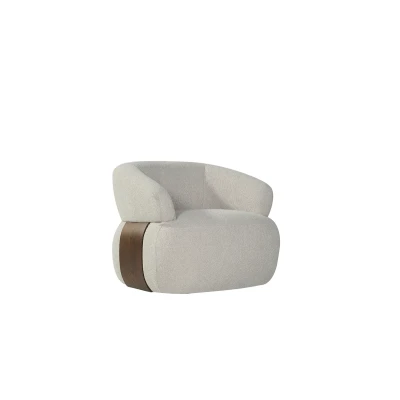Afbeelding van LABEL51 Valenza Fauteuil Bruin Boucle Walnoot Eiken