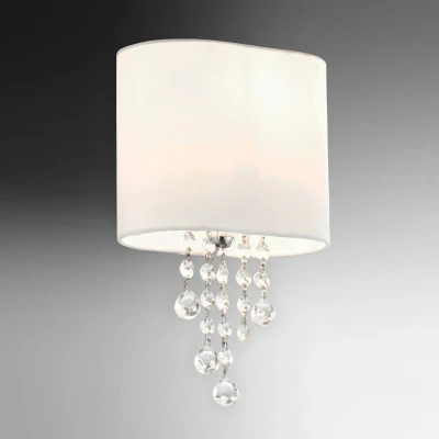 Afbeelding van Eenvoudige wandlamp NINA met stoffen kap