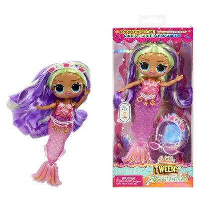 Image de L.O.L. Surprise! Tweens Mermaid Cleo Clove Poupée Mannequin avec Queue de Sirène Couleur Changeante, Nageoire Mobile et Accessoires Jouets pour Enfants Collectionneurs à Partir 4 Ans