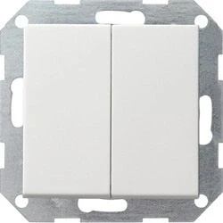 Afbeelding van Gira Systeem 55 drukvlak serieschakelaar 10A 250V zuiver wit mat met