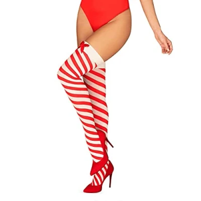 Afbeelding van Obsessive Kissmas Gestreepte Kerst Kousen