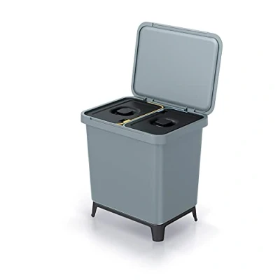 Afbeelding van Prosperplast Prullenbak / Afvalbak met recyclingbakken 2x10L Grijs