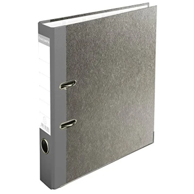 Image de Exacompta Classeur recyclé 53509E Motif marbre nuage 5 cm étroit Format A4 Dos gris à anneaux de bureau Ange bleu