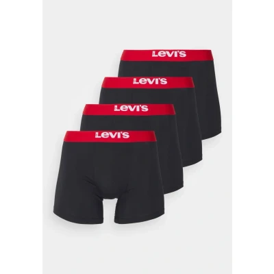Afbeelding van Levi&#039;s MEN Solid Basic Boxer Brief 4 PACK Onderbroeken, Heren, Maat: Medium, Black/red