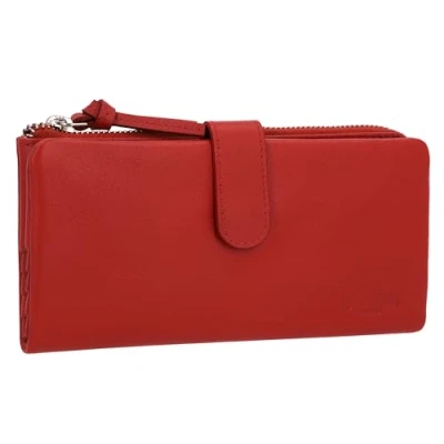 Afbeelding van Gusti Vida Leren Portemonnee Dames Vintage Kaarthouder Extra Vak Leer Rood, Rood