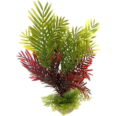 Afbeelding van Tyrol Kunstmatige aquariumplant XL 27 cm Decoratie voor aquarium Kunststof kamerplant op sokkel Kokospalm Eenvoudig verankeren aan de bodem van het Gemaakt in Frankrijk
