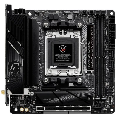 Afbeelding van ASRock Phantom Gaming B650I Lightning WiFi Moederbord Socket AMD AM5 Vormfactor Mini ATX chipset AMD® B650