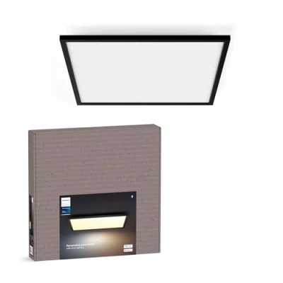 Afbeelding van Philips Hue Aurelle Plafondlamp duurzame ledverlichting warm tot koelwit licht incl. dimschakelaar verbonden met Bluetooth van Bridge werkt Alexa en Google Home Vierkant klein