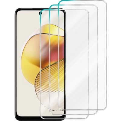 Afbeelding van Cadorabo 3x Screenprotector geschikt voor Motorola Moto G73 Beschermende Pantser Film in Getemperd (Tempered) Display beschermend glas 9H hardheid met 3D Touch