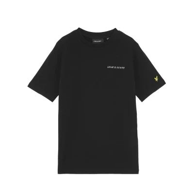 Afbeelding van Lyle &amp; Scott Script Embroidered Tshirt basic voor kinderen, Maat: 140/146, Jet black