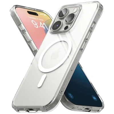 Afbeelding van Ringke beschermhoes compatibel met iPhone 16 Pro [Fusion Magnetic], magnetisch, transparant, ultradun, robuust, stijf, achterkant, zacht, schokbestendig, voor Pro, accessoires