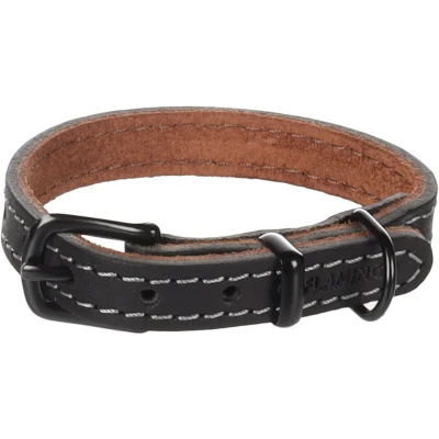 Afbeelding van Leren halsband hond Montana zwart
