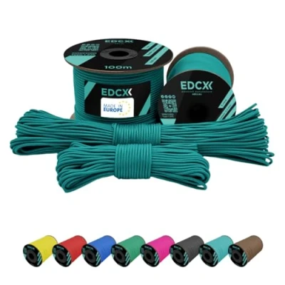 Afbeelding van EdcX 2 mm nylon paracord 275 (15, 30, 50 en 100 m) 100% touw, 3 strand koord, koord in vele kleuren (smaragdgroen, 30