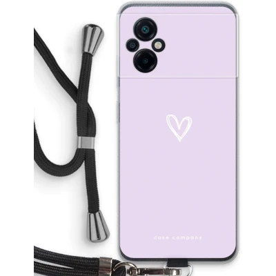 Afbeelding van Case Company® hoesje met Koord geschikt voor Xiaomi Poco M5 Klein hartje paars Telefoonhoesje Zwart Bescherming aan alle Kanten en Over de Schermrand