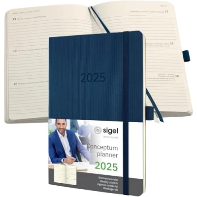 Afbeelding van Weekagenda Conceptum A5 2025 (NL/FR/EN/DU) midnight Blue Softcover