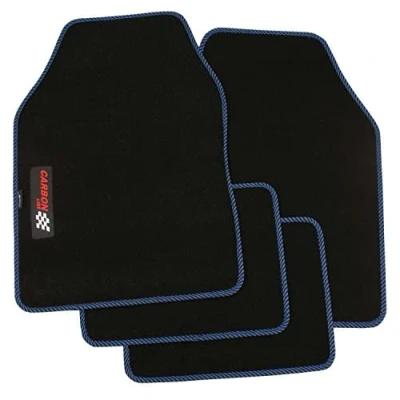 Afbeelding van PETEX Automatten, carbon, zwart, blauw, 4 stuks