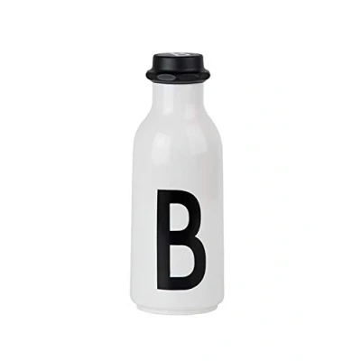 Afbeelding van Design Letters Go Drinkfles, 500 ml, BPA vrij, herbruikbare drinkfles voor sport, Tritan waterfles, gepersonaliseerd, A Z, dames en heren, reizen, wandelen, wit
