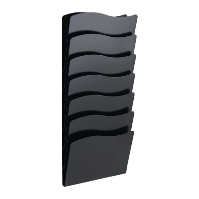 Afbeelding van Zwarte Brochurehouder / Folderhouder Wand 7 x A4