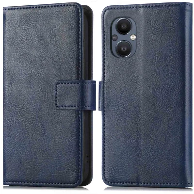 Afbeelding van iMoshion Hoesje Geschikt voor Oppo Reno 8 Lite Met Pasjeshouder Luxe Bookcase Donkerblauw