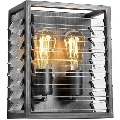 Afbeelding van Elstead Lighting LED Wandlamp Louvre 2X E27 Max 60W Painted Gunmetal