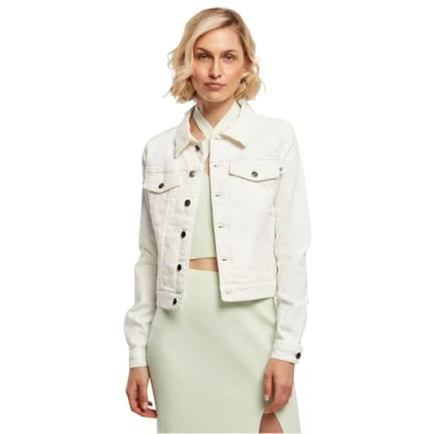 Afbeelding van Urban Classics Ladies Organic Denim Jacket Spijkerjas, Dames, Maat: XS, Offwhite raw